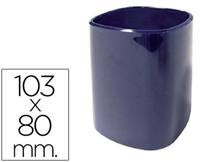 Pot à crayons plastique rond hauteur 103mm diamètre 80mm coloris bleu