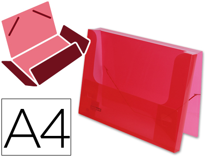 Chemise liderpapel polypropylène dos rigide 25mm a4 210x297mm 7/10e translucide coloris rouge