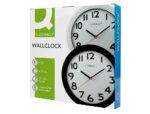 Horloge q-connect murale plastique design actuel numéros noirs fond blanc 1 pile aa non fournie diamètre 30cm blanc – Image 11