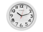 Horloge q-connect murale plastique design actuel numéros noirs fond blanc 1 pile aa non fournie diamètre 30cm blanc – Image 2