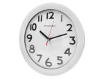 Horloge q-connect murale plastique design actuel numéros noirs fond blanc 1 pile aa non fournie diamètre 30cm blanc – Image 3