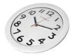 Horloge q-connect murale plastique design actuel numéros noirs fond blanc 1 pile aa non fournie diamètre 30cm blanc – Image 6