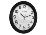 Horloge q-connect murale plastique design actuel numéros noirs fond blanc 1 pile aa non fournie diamètre 30cm noir – Image 8