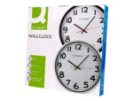 Horloge q-connect murale plastique design actuel numéros noirs fond blanc 1 pile aa non fournie diamètre 34cm chromé – Image 9
