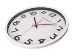 Horloge q-connect murale plastique design actuel numéros noirs fond blanc 1 pile aa non fournie diamètre 34cm chromé – Image 7
