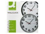 Horloge q-connect murale plastique design actuel numéros noirs fond blanc 1 pile aa non fournie diamètre 34cm noir – Image 10