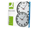 Horloge q-connect murale plastique design actuel numéros noirs fond blanc 1 pile aa non fournie diamètre 34cm noir – Image 11