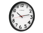 Horloge q-connect murale plastique design actuel numéros noirs fond blanc 1 pile aa non fournie diamètre 34cm noir – Image 4