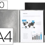 Protège-documents liderpapel polypropylène couverture flexible 10 pochettes fixes a4 210x297mm noir opaque