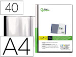 Protège-documents liderpapel personnalisable kangourou polypropylène 40 pochettes fixes a4 210x297mm coloris noir
