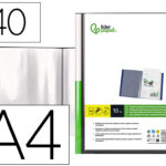 Protège-documents liderpapel personnalisable kangourou polypropylène 40 pochettes fixes a4 210x297mm coloris noir