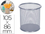 Pot à crayons q-connect maille métallique hauteur 105mm diamètre 86mm coloris argent