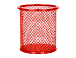 Pot à crayons q-connect maille métallique hauteur 105mm diamètre 86mm coloris rouge – Image 2