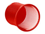 Pot à crayons q-connect maille métallique hauteur 105mm diamètre 86mm coloris rouge – Image 3