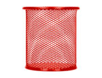 Pot à crayons q-connect maille métallique hauteur 105mm diamètre 86mm coloris rouge – Image 4