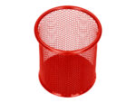 Pot à crayons q-connect maille métallique hauteur 105mm diamètre 86mm coloris rouge – Image 5