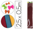 Papier crépon liderpapel 34g/m2 50cmx2.5m unicolore bordeaux