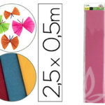 Papier crépon liderpapel 34g/m2 50cmx2.5m unicolore rose