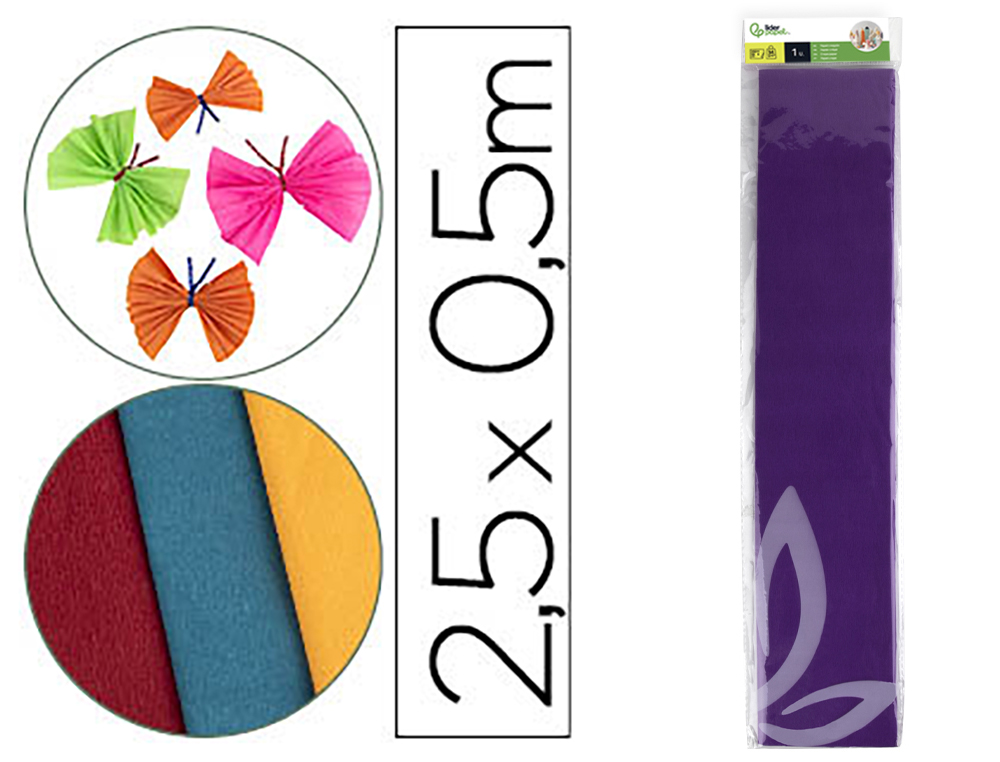 924272g-1.jpg Papier crépon liderpapel 34g/m2 50cmx2.5m unicolore violet – Image 1