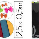 Papier crépon liderpapel 34g/m2 50cmx2.5m unicolore noir