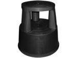 Tabouret q-connect plastique roues caoutchouc rétractables 2 niveaux base 44cm hauteur 43cm poids 2.9kg coloris noir