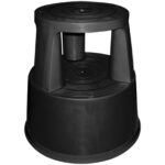 Tabouret q-connect plastique roues caoutchouc rétractables 2 niveaux base 44cm hauteur 43cm poids 2.9kg coloris noir