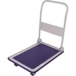 Chariot pliant q-connect 4 roues dossier rabattable      plateforme tapis antidérapant charge maximale 150kg 9.1kg