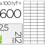 Étiquette adhésive q-connect 52.5x21.2mm coins droits imprimante jet encre laser copieur boîte 100 feuilles 5600 unités