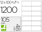 Étiquette adhésive q-connect 105x48mm coins droits imprimante jet d'encre laser copieur boîte 100 feuilles 1200 unités