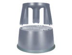 Tabouret q-connect plastique roues caoutchouc rétractables 2 niveaux base 44cm hauteur 43cm poids 2.9kg coloris gris – Image 3
