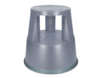 Tabouret q-connect plastique roues caoutchouc rétractables 2 niveaux base 44cm hauteur 43cm poids 2.9kg coloris gris