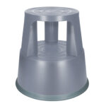 Tabouret q-connect plastique roues caoutchouc rétractables 2 niveaux base 44cm hauteur 43cm poids 2.9kg coloris gris