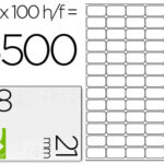 Étiquette adhésive q-connect 38.1x21.2mm coins arrondis imprimante jet d'encre laser copieur 100 feuilles 6500 unités