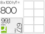 Étiquette adhésive q-connect 99.1x67.7mm coins arrondis imprimante jet encre laser copieur boîte 100 feuilles 800 unités
