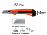 Cutter xd-38 q-connect large en plastique lame 18mm retractable interchangeable precoupee special emballage carton – Image 2