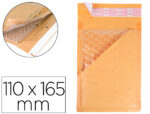 Pochette bulles d'air q-connect 110x165mm 82g kraft matelasse rabat droit         auto-adhesive sans fenetre