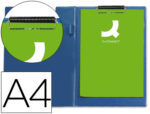 Porte-bloc q-connect plastique épaisseur 3mm a4 210x297mm porte-stylo pince coloris bleu