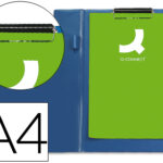 Porte-bloc q-connect plastique épaisseur 3mm a4 210x297mm porte-stylo pince coloris bleu