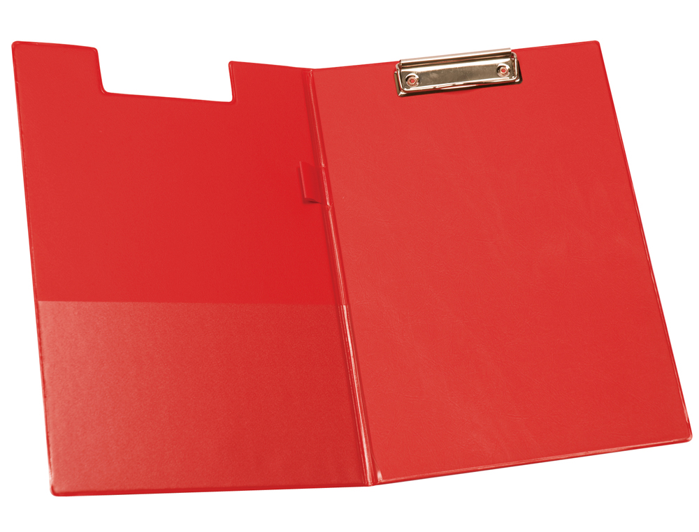 Porte-bloc q-connect plastique épaisseur 3mm a4 210x297mm porte-stylo pince coloris rouge