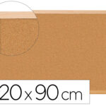 Tableau liège q-connect mural cadre bois pin naturel 2 faces inclus 5 épingles mémo fixation mur épaisseur 1mm 120x90cm