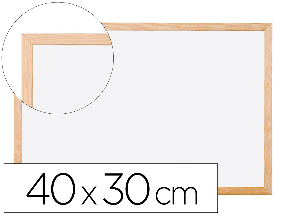 926352g-1.jpg Tableau q-connect mélaminé cadre bois lisse lavable stabilité marqueurs spéciaux accessoires fixation mur 40x30cm – Image 1