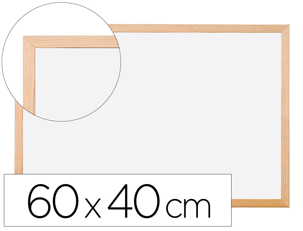 926353g-1.jpg Tableau q-connect mélaminé cadre bois lisse lavable stabilité marqueurs spéciaux accessoires fixation mur 60x40cm – Image 1