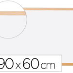 Tableau q-connect mélaminé cadre bois lisse lavable stabilité marqueurs spéciaux accessoires fixation mur 90x60cm