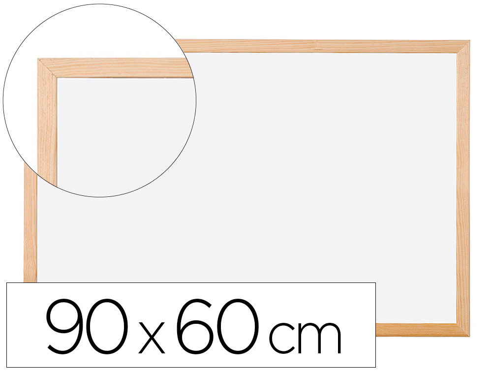 926354g-1.jpg Tableau q-connect mélaminé cadre bois lisse lavable stabilité marqueurs spéciaux accessoires fixation mur 90x60cm – Image 1