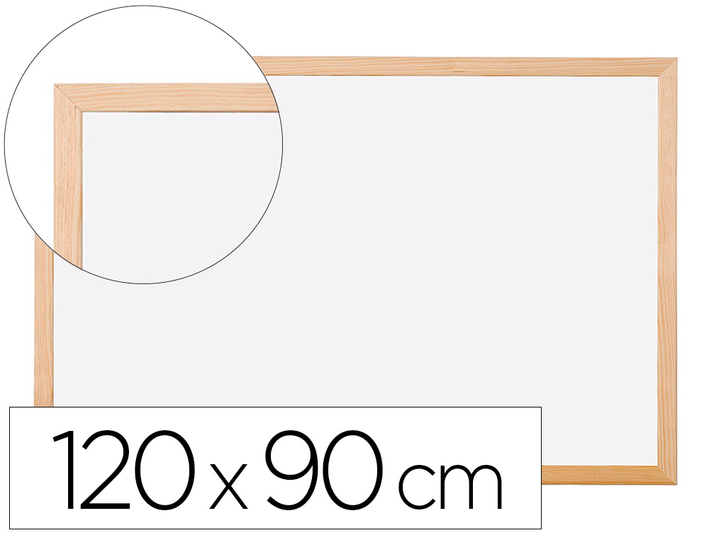 926355g-1.jpg Tableau q-connect mélaminé cadre bois lisse lavable stabilité marqueurs spéciaux accessoires fixation mur 120x90cm – Image 1