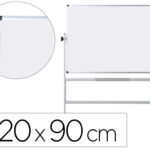 Tableau blanc q-connect à roulettes mélaminé double face pivotant cadre aluminium surface laquée ample auget 120x90cm