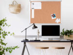 Tableau liège q-connect mural cadre aluminium résistance humidité accessoires fixation mur 1mm épaisseur 90x60cm – Image 7