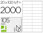 Étiquette adhésive q-connect 105x29mm coins droits imprimante jet d'encre laser copieur boîte 100 feuilles 2000 unités