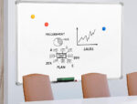 Tableau q-connect laqué magnétique cadre aluminium idéal collèges bureaux inclus accessoires fixation mur 90x60cm – Image 8