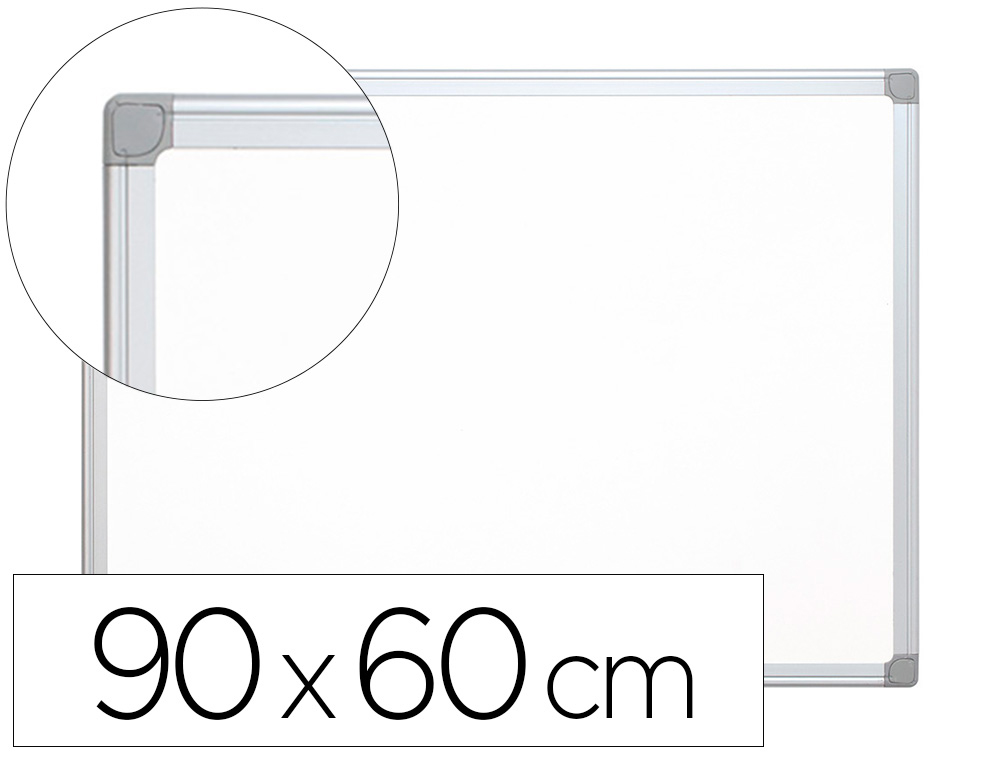 926610g-1.jpg Tableau q-connect laqué magnétique cadre aluminium idéal collèges bureaux inclus accessoires fixation mur 90x60cm – Image 1
